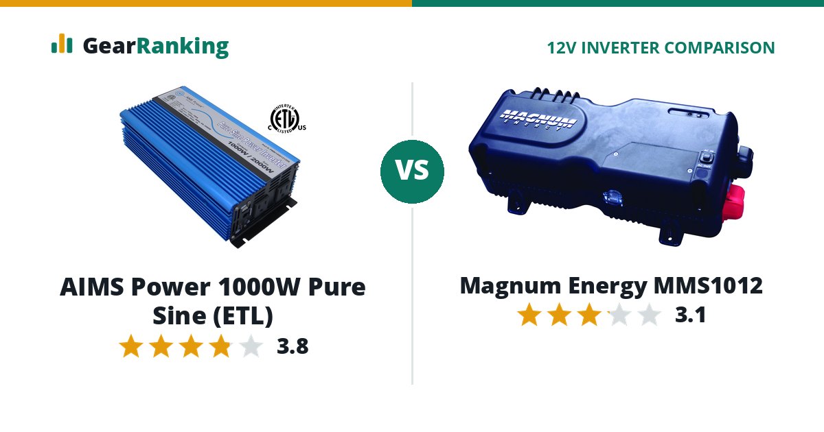 AIMS Power 1000W Pure Sine (ETL) vs Magnum Energy MMS1012