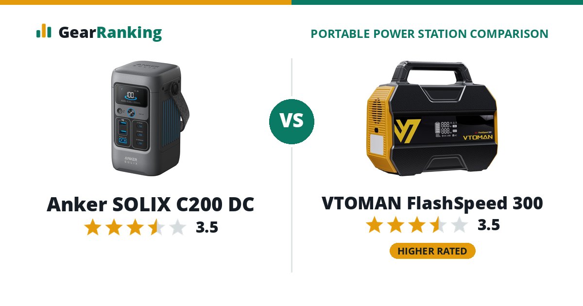 Anker SOLIX C200 DC vs VTOMAN FlashSpeed 300