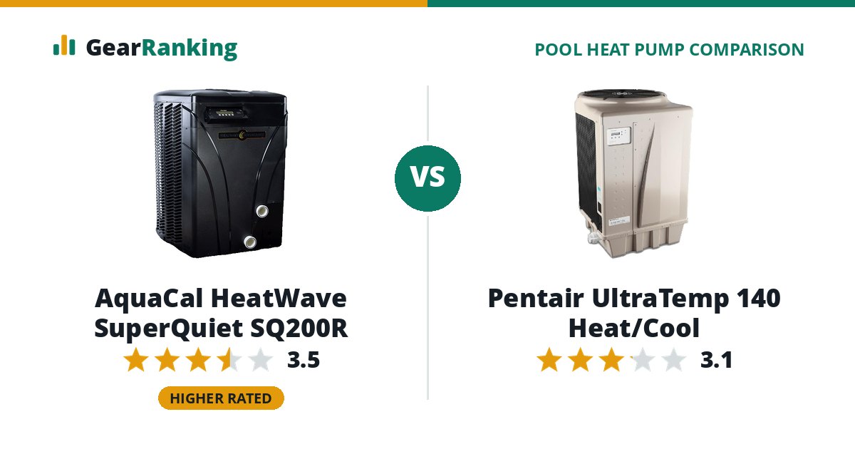 AquaCal HeatWave SuperQuiet SQ200R vs Pentair UltraTemp 140 Heat/Cool
