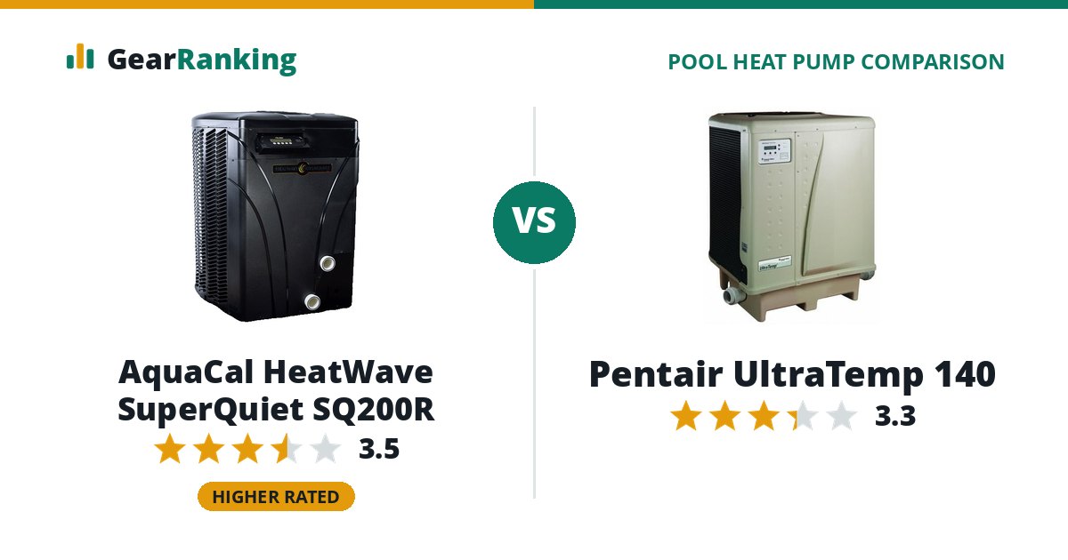 AquaCal HeatWave SuperQuiet SQ200R vs Pentair UltraTemp 140