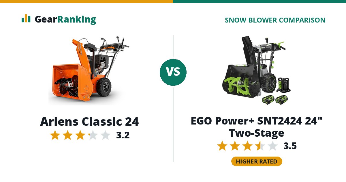Ariens Classic 24 vs EGO Power+ SNT2424 24" Two-Stage