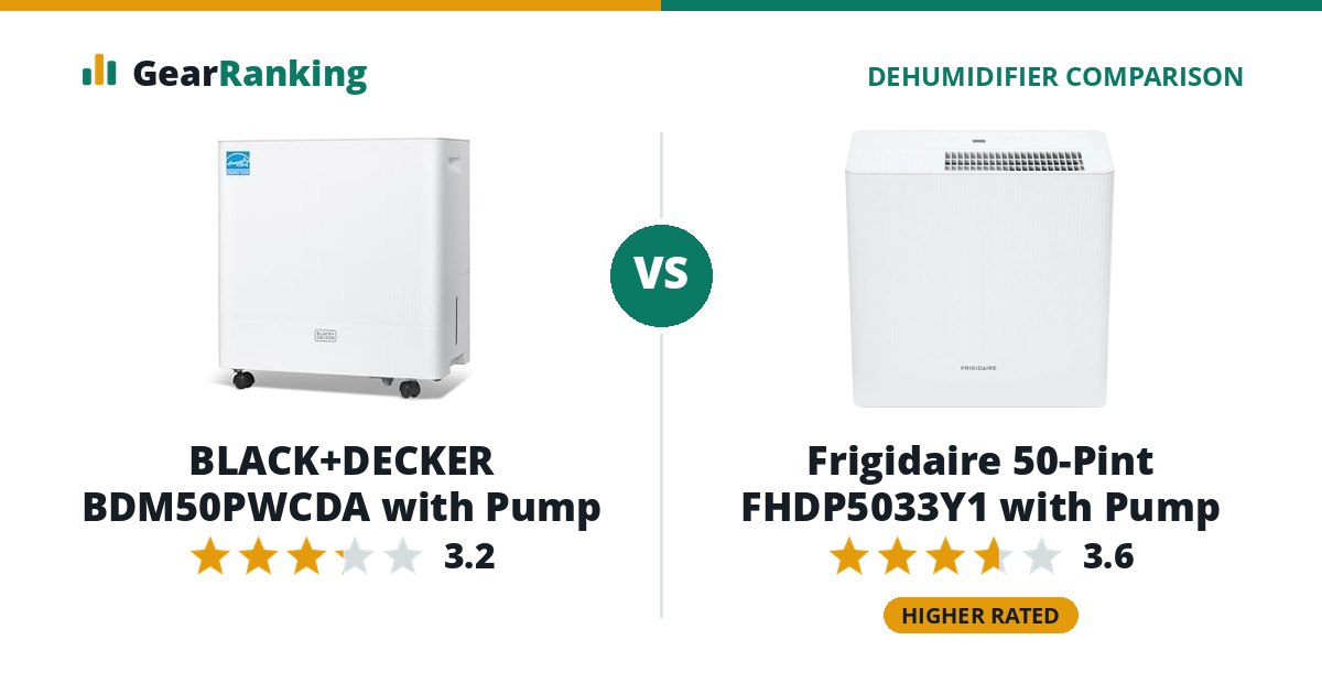 BLACK+DECKER BDM50PWCDA with Pump vs Frigidaire 50-Pint FHDP5033Y1 with Pump