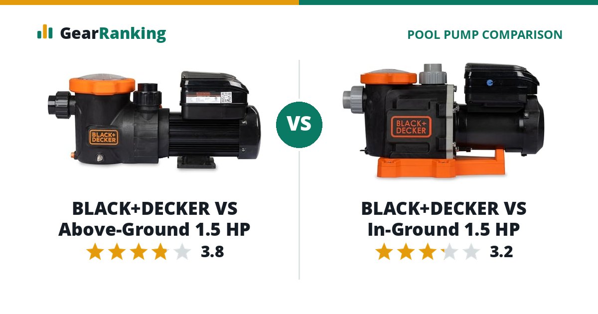 BLACK+DECKER VS Above-Ground 1.5 HP vs BLACK+DECKER VS In-Ground 1.5 HP