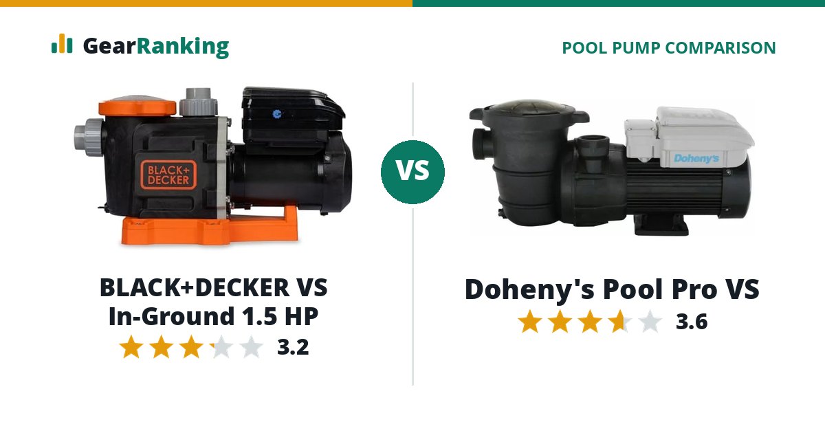 BLACK+DECKER VS In-Ground 1.5 HP vs Doheny's Pool Pro VS