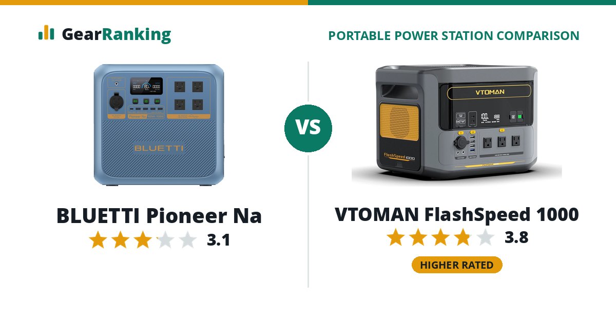 BLUETTI Pioneer Na vs VTOMAN FlashSpeed 1000