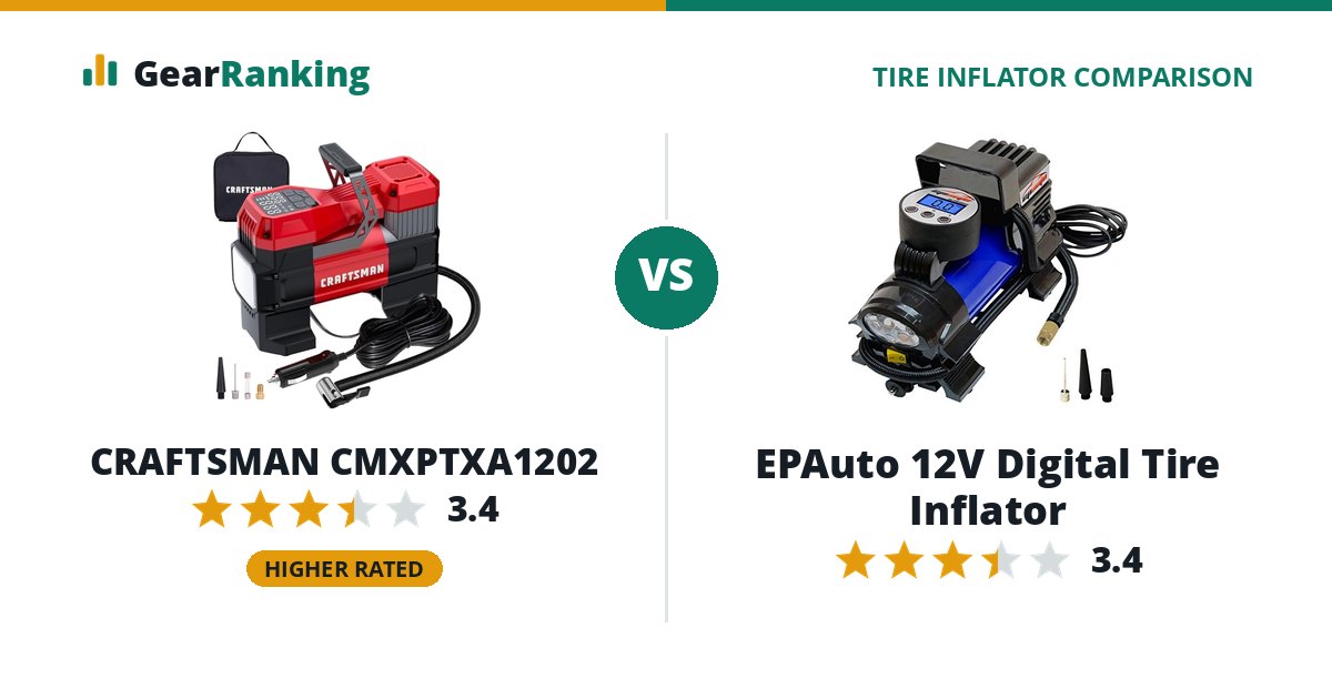 CRAFTSMAN CMXPTXA1202 vs EPAuto 12V Digital Tire Inflator