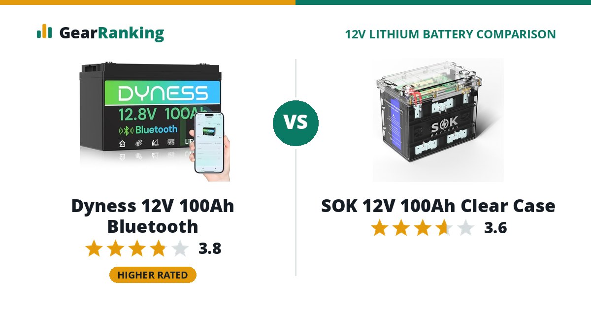 Dyness 12V 100Ah Bluetooth vs SOK 12V 100Ah Clear Case