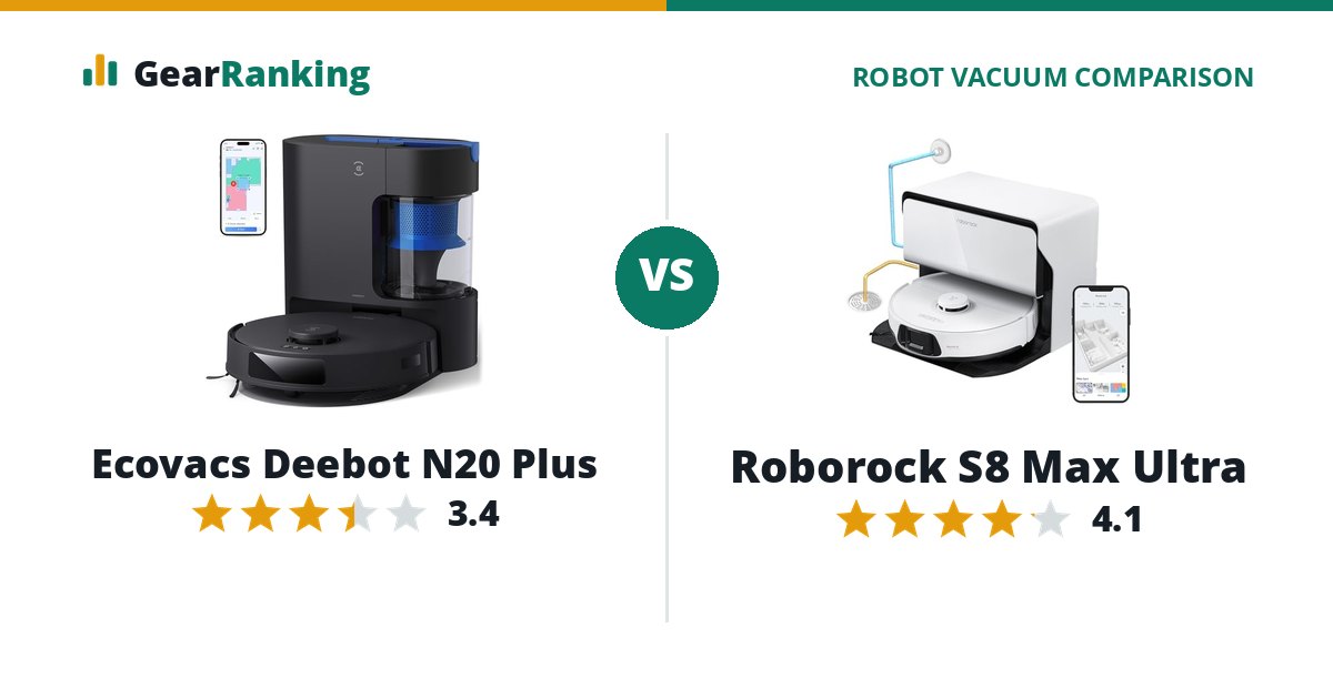Ecovacs Deebot N20 Plus vs Roborock S8 Max Ultra
