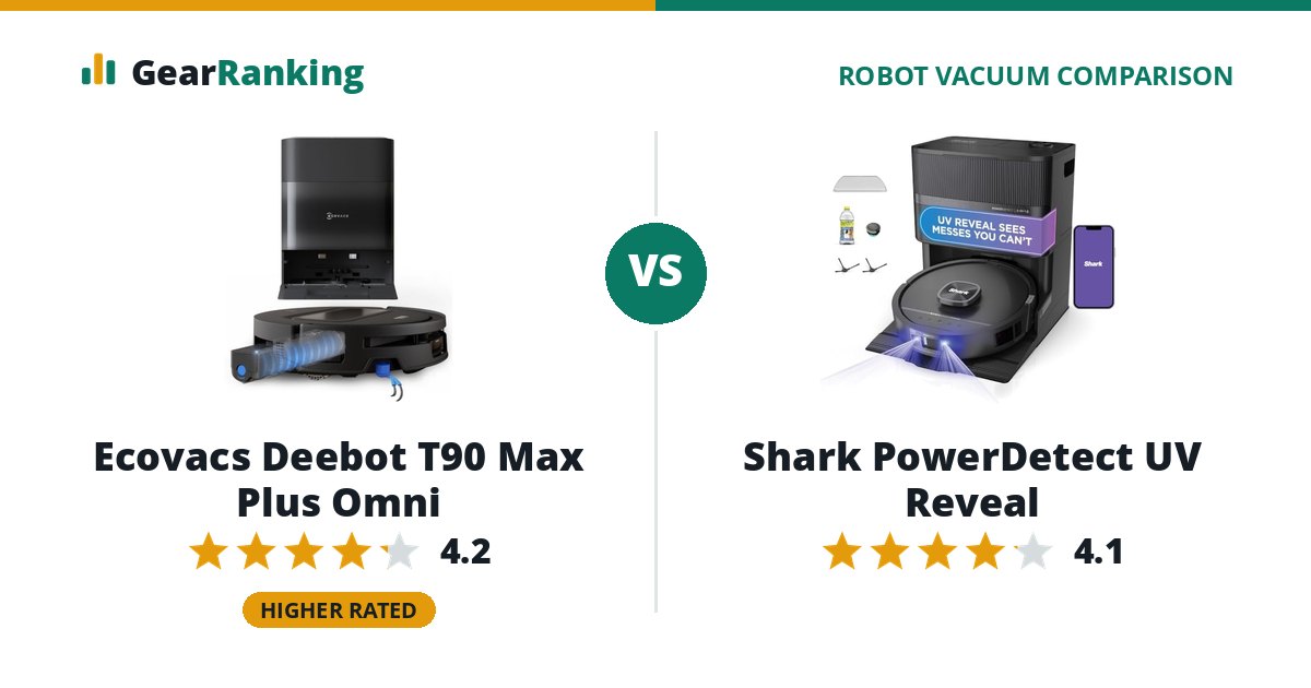 Ecovacs Deebot T90 Max Plus Omni vs Shark PowerDetect UV Reveal