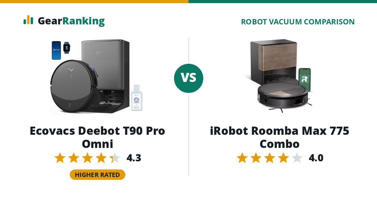 Ecovacs Deebot T90 Pro Omni vs iRobot Roomba Max 775 Combo