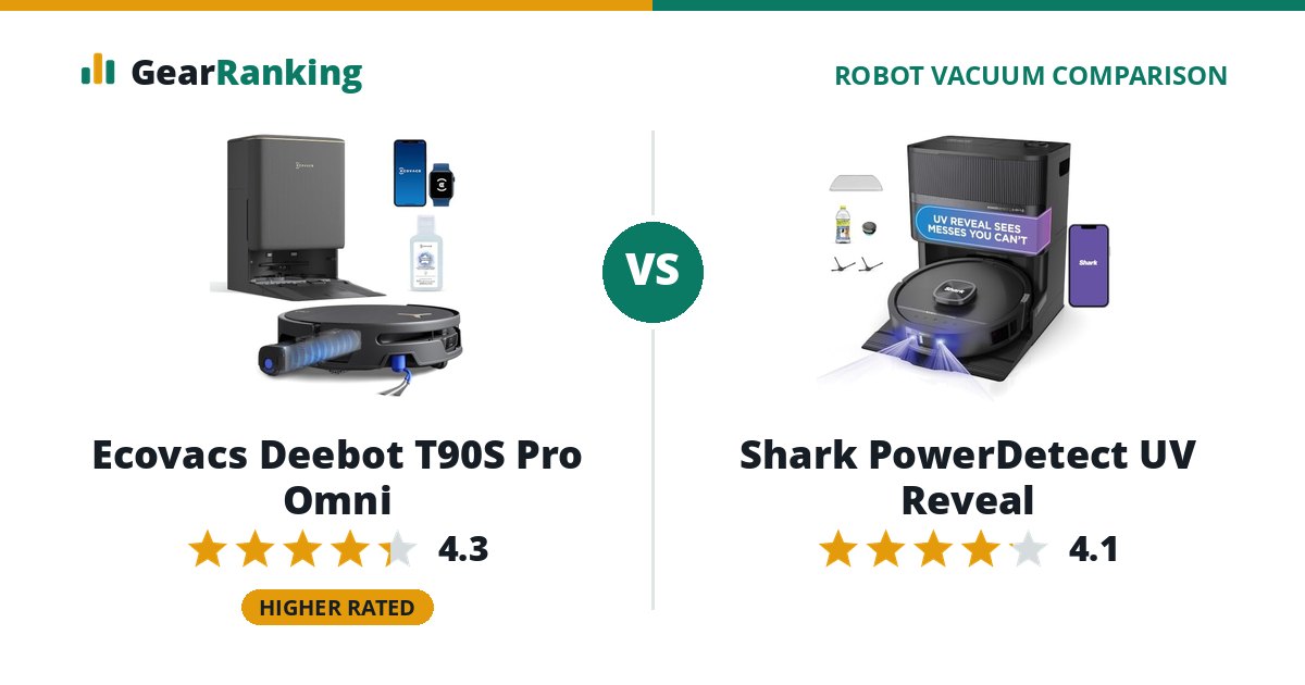 Ecovacs Deebot T90S Pro Omni vs Shark PowerDetect UV Reveal