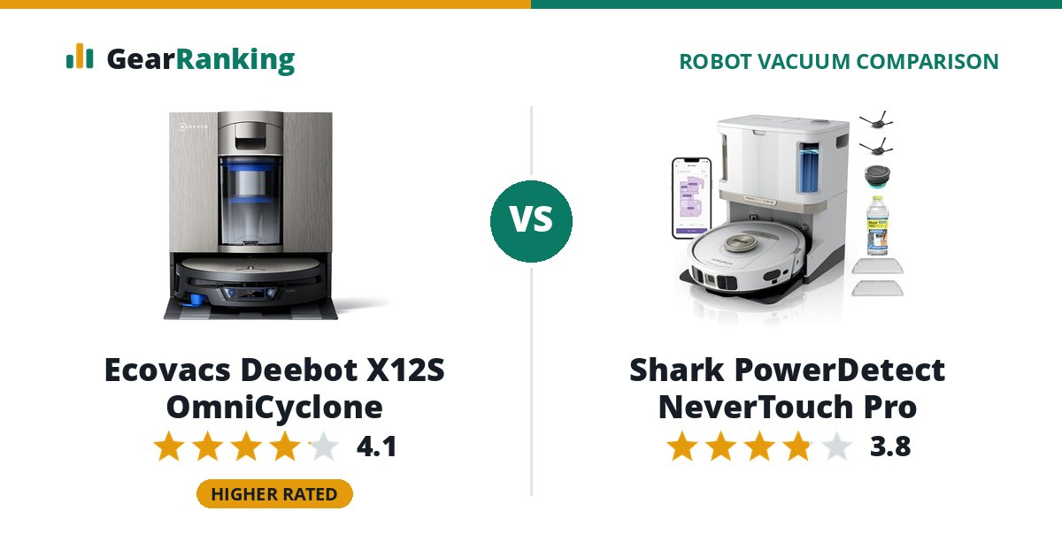 Ecovacs Deebot X12S OmniCyclone vs Shark PowerDetect NeverTouch Pro