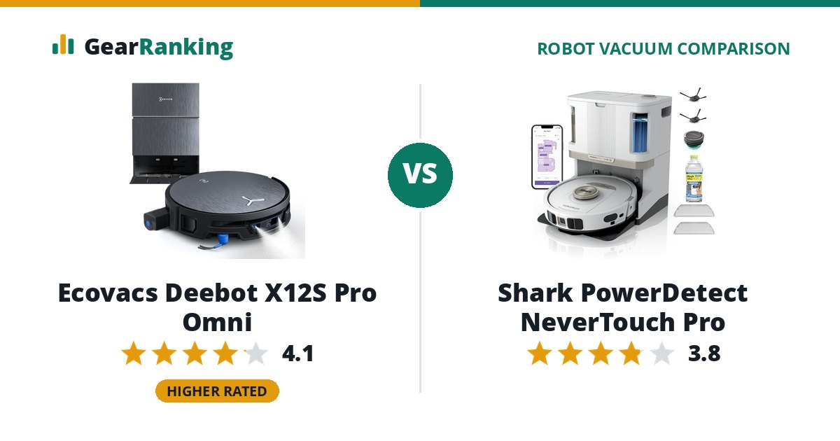 Ecovacs Deebot X12S Pro Omni vs Shark PowerDetect NeverTouch Pro