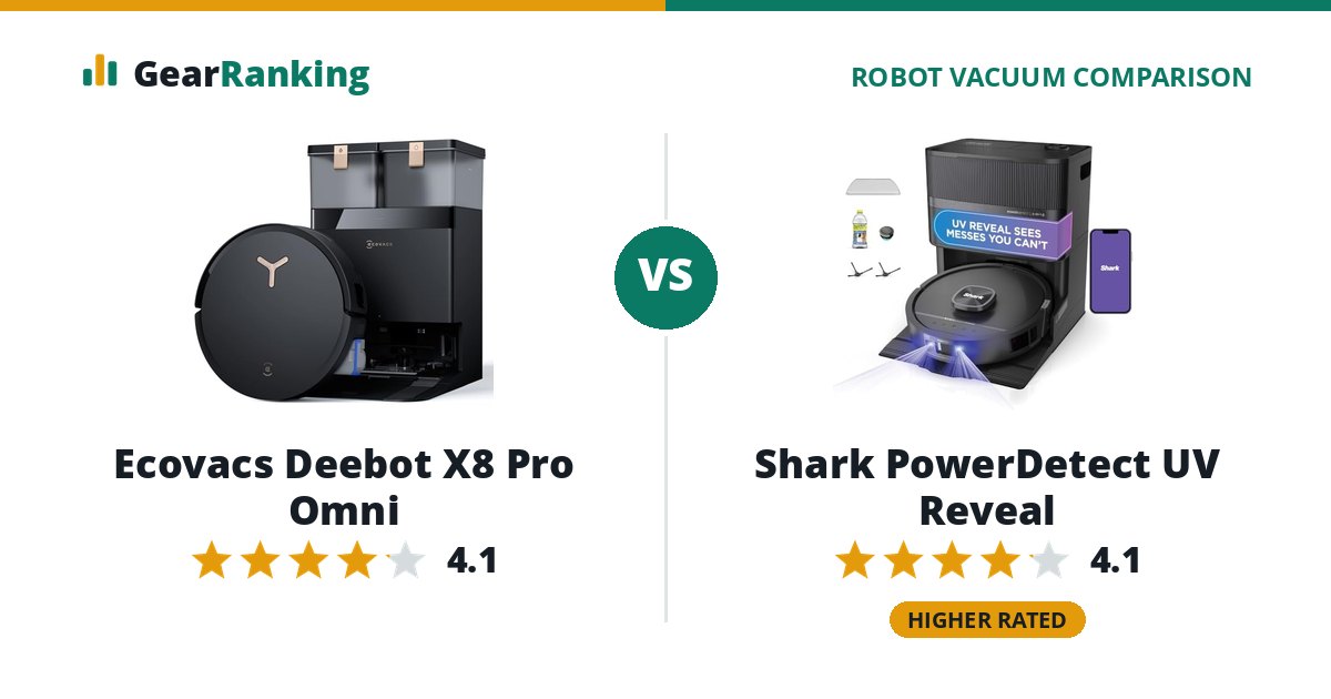 Ecovacs Deebot X8 Pro Omni vs Shark PowerDetect UV Reveal
