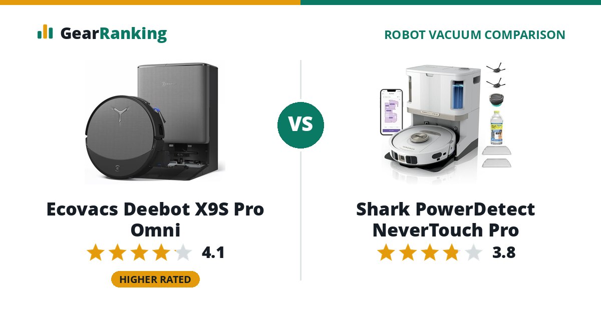 Ecovacs Deebot X9S Pro Omni vs Shark PowerDetect NeverTouch Pro