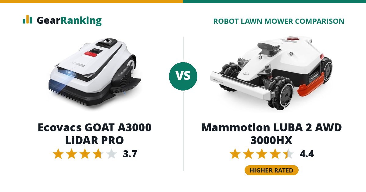 Ecovacs GOAT A3000 LiDAR PRO vs Mammotion LUBA 2 AWD 3000HX