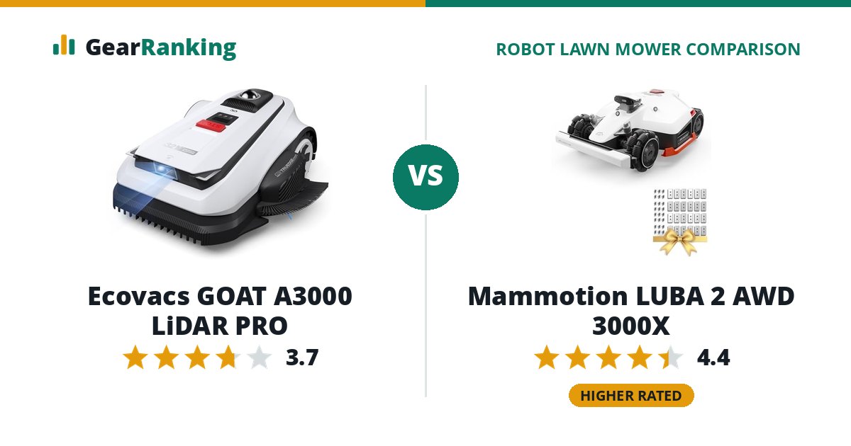 Ecovacs GOAT A3000 LiDAR PRO vs Mammotion LUBA 2 AWD 3000X