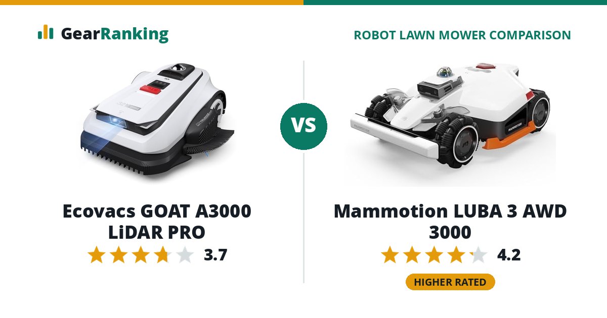 Ecovacs GOAT A3000 LiDAR PRO vs Mammotion LUBA 3 AWD 3000