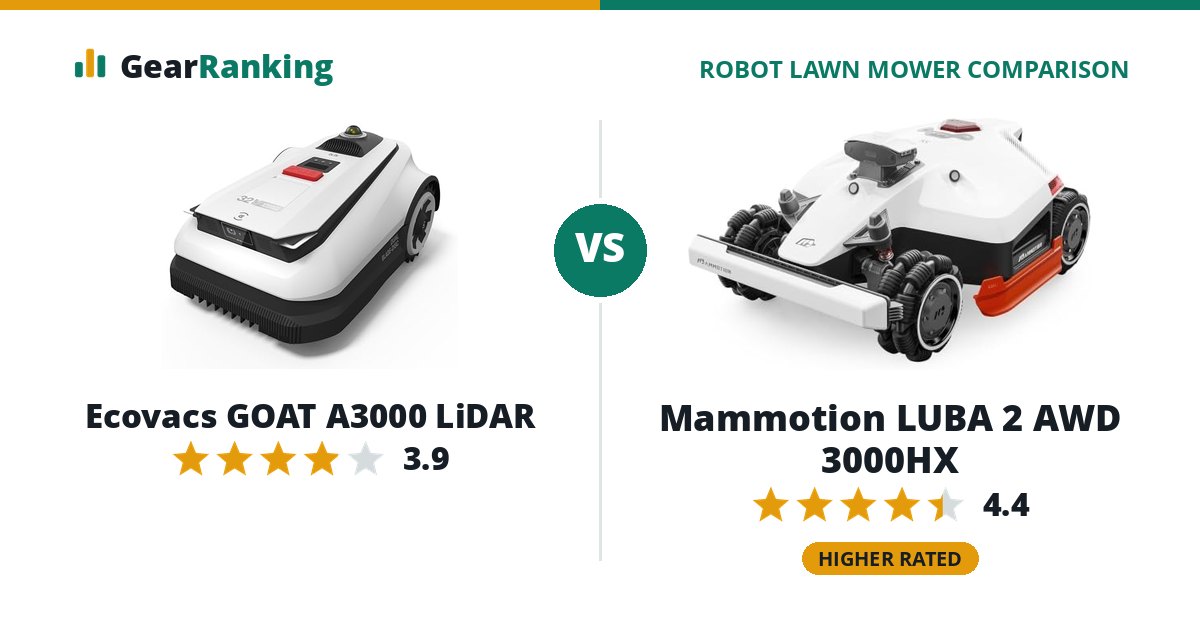 Ecovacs GOAT A3000 LiDAR vs Mammotion LUBA 2 AWD 3000HX