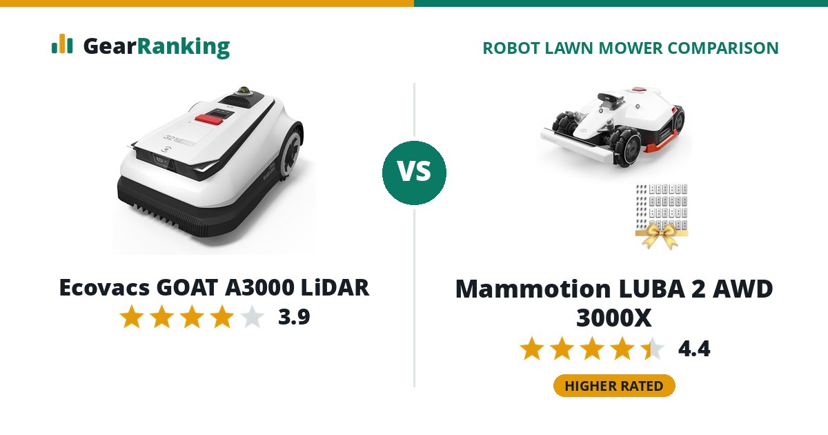Ecovacs GOAT A3000 LiDAR vs Mammotion LUBA 2 AWD 3000X