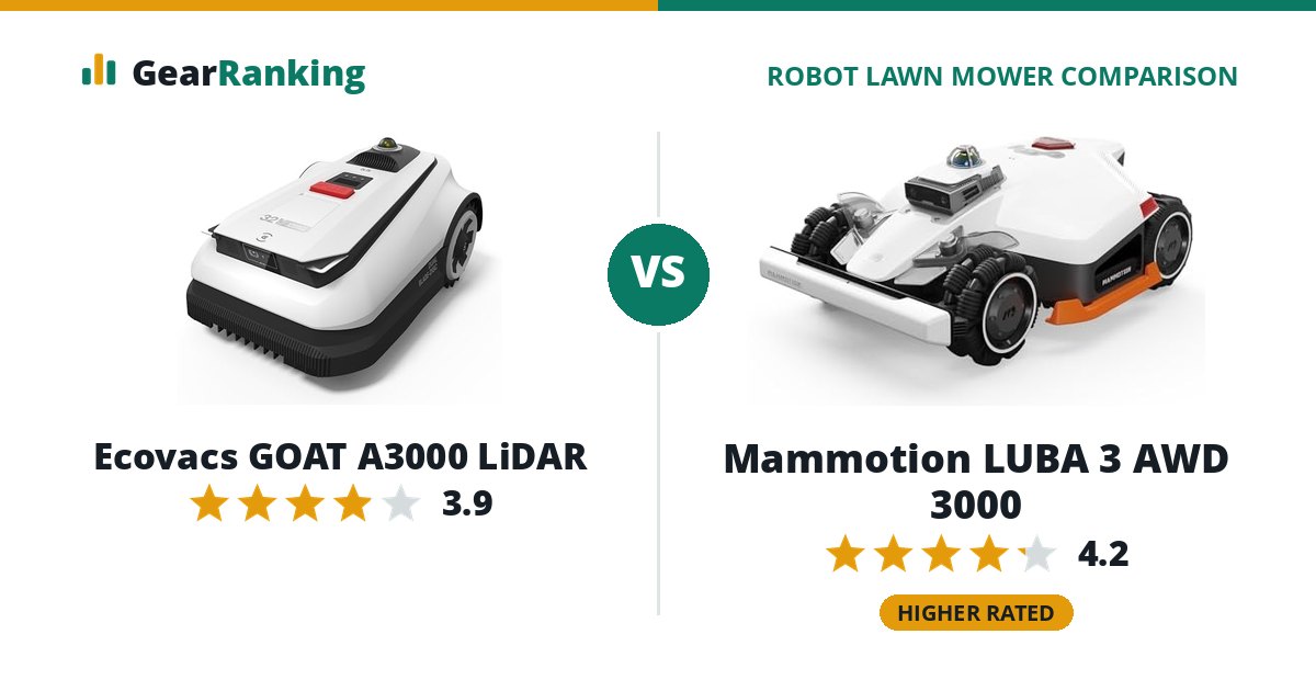 Ecovacs GOAT A3000 LiDAR vs Mammotion LUBA 3 AWD 3000