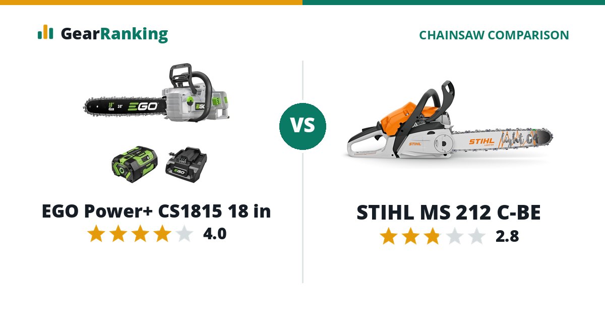 EGO Power+ CS1815 18 in vs STIHL MS 212 C-BE