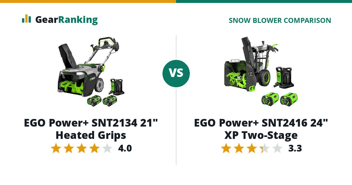 EGO Power+ SNT2134 21" Heated Grips vs EGO Power+ SNT2416 24" XP Two-Stage