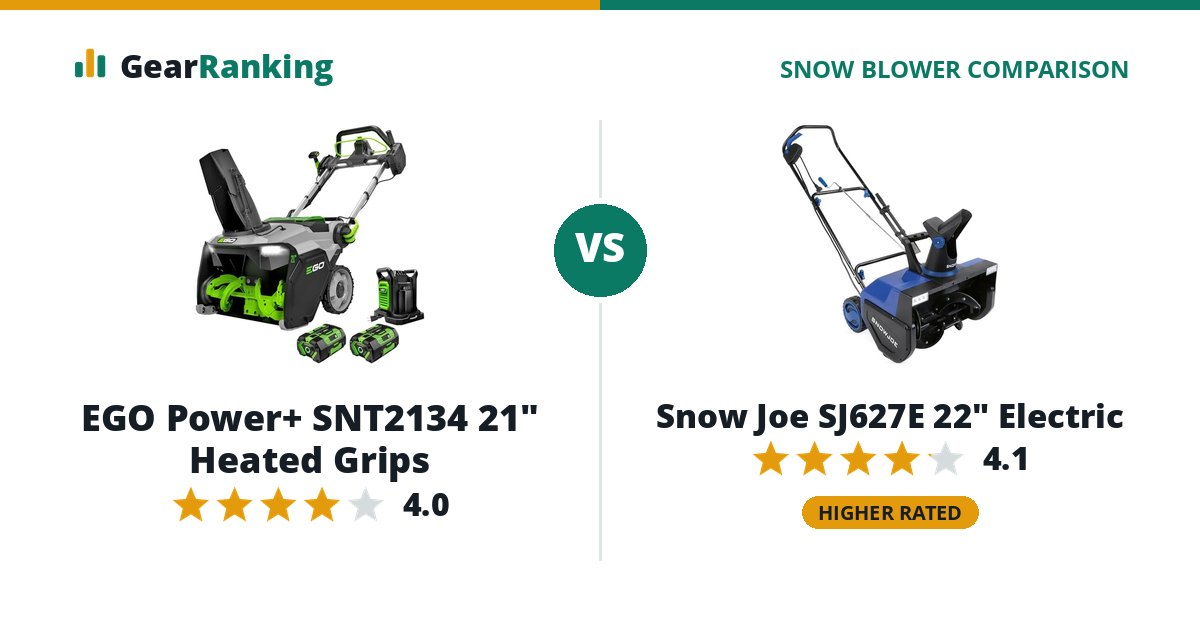EGO Power+ SNT2134 21" Heated Grips vs Snow Joe SJ627E 22" Electric