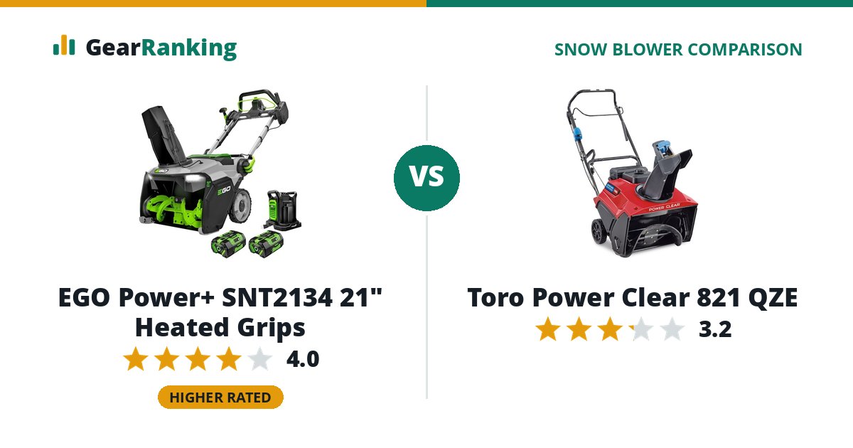 EGO Power+ SNT2134 21" Heated Grips vs Toro Power Clear 821 QZE