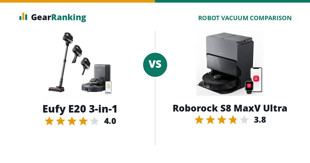Eufy E20 3-in-1 vs Roborock S8 MaxV Ultra