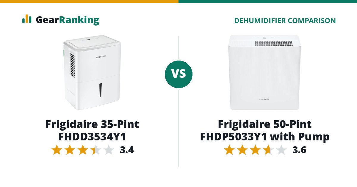 Frigidaire 35-Pint FHDD3534Y1 vs Frigidaire 50-Pint FHDP5033Y1 with Pump