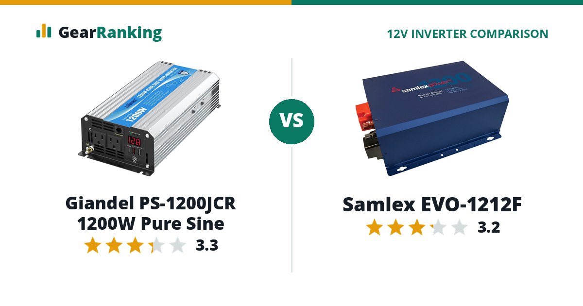 Giandel PS-1200JCR 1200W Pure Sine vs Samlex EVO-1212F
