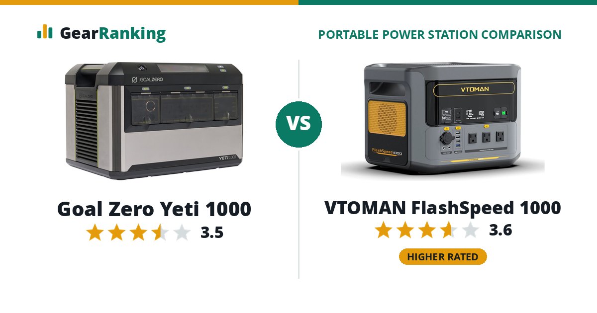 Goal Zero Yeti 1000 vs VTOMAN FlashSpeed 1000