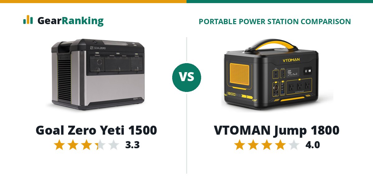 Goal Zero Yeti 1500 vs VTOMAN Jump 1800