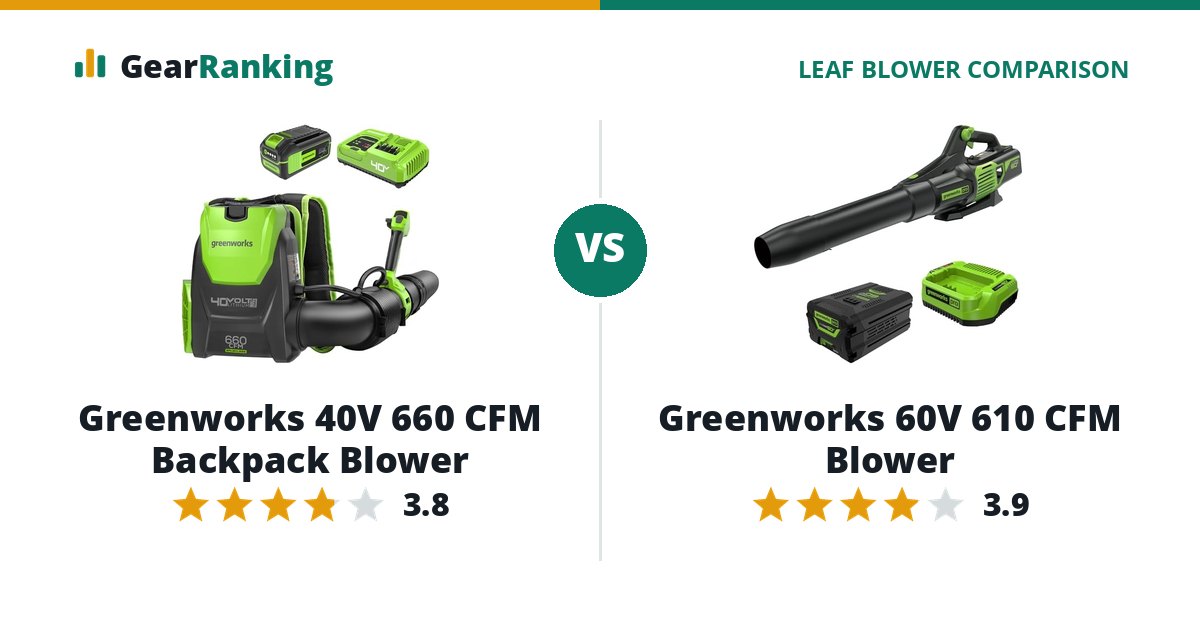 Greenworks 40V 660 CFM Backpack Blower vs Greenworks 60V 610 CFM Blower