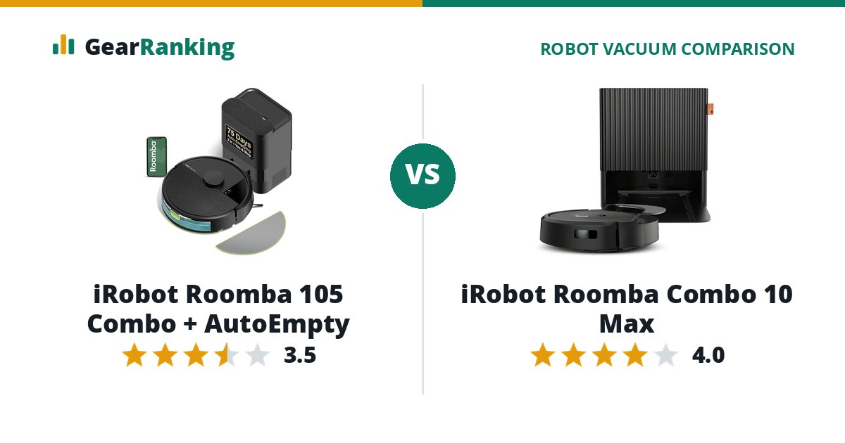 iRobot Roomba 105 Combo + AutoEmpty vs iRobot Roomba Combo 10 Max