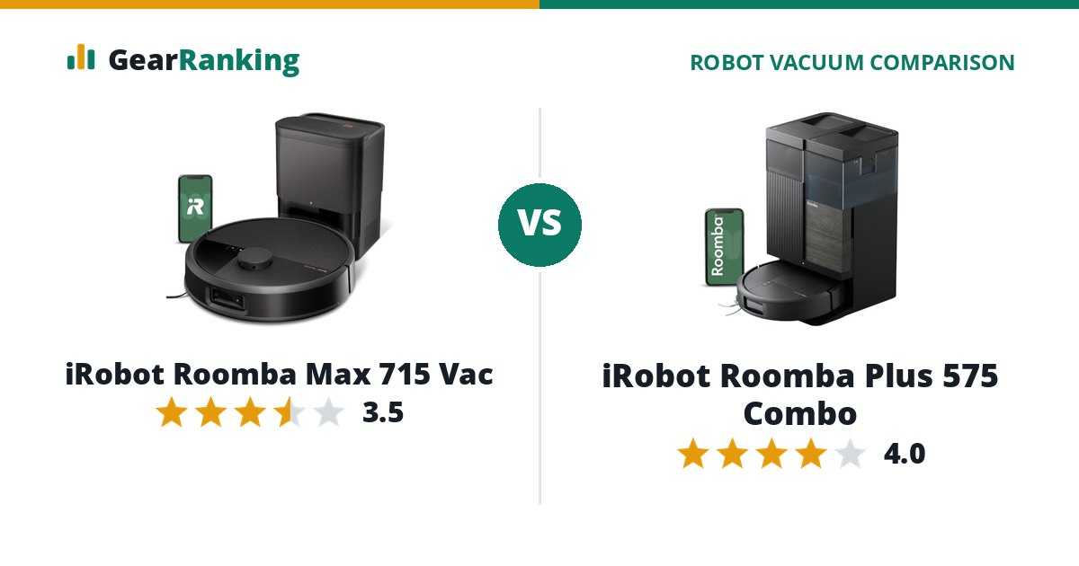 iRobot Roomba Max 715 Vac vs iRobot Roomba Plus 575 Combo