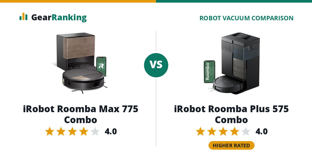 iRobot Roomba Max 775 Combo vs iRobot Roomba Plus 575 Combo