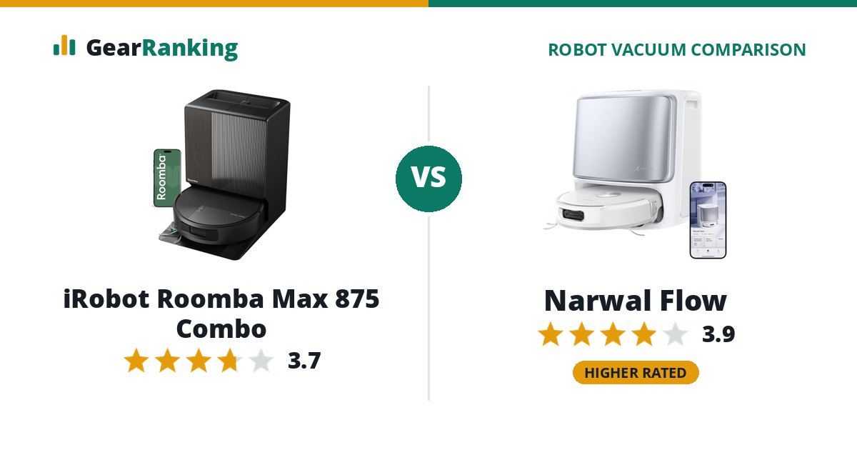 iRobot Roomba Max 875 Combo vs Narwal Flow