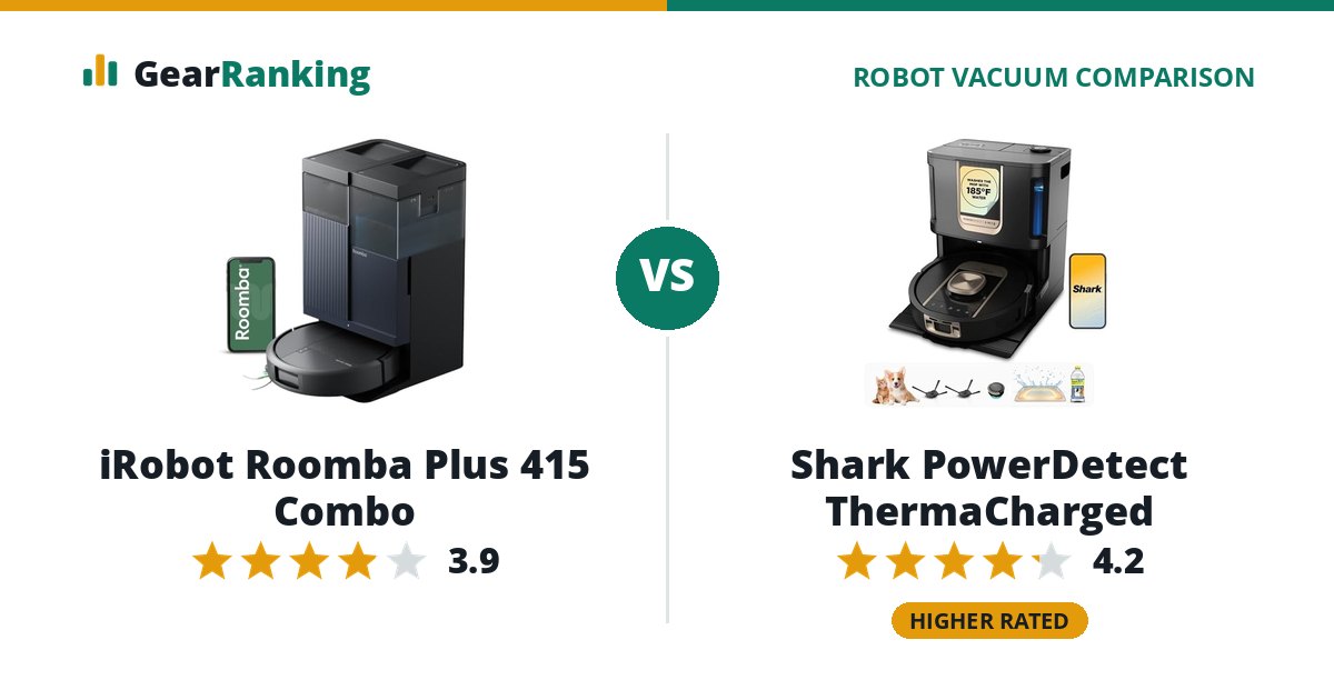 iRobot Roomba Plus 415 Combo vs Shark PowerDetect ThermaCharged
