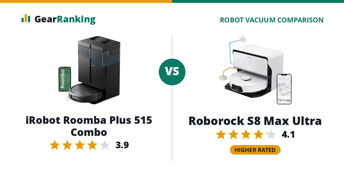 iRobot Roomba Plus 515 Combo vs Roborock S8 Max Ultra
