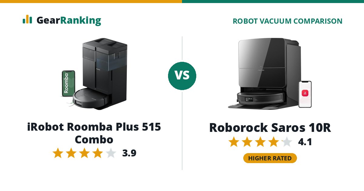 iRobot Roomba Plus 515 Combo vs Roborock Saros 10R
