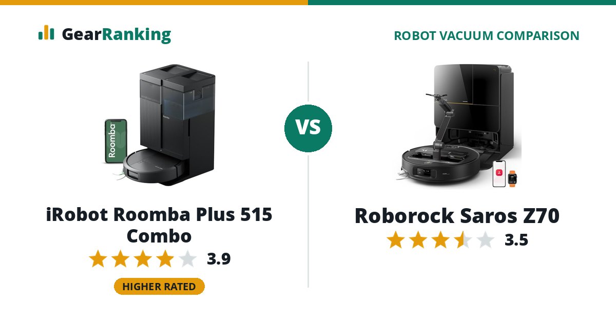 iRobot Roomba Plus 515 Combo vs Roborock Saros Z70