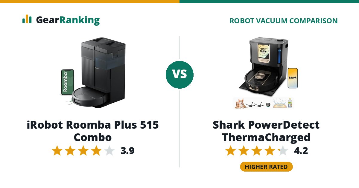 iRobot Roomba Plus 515 Combo vs Shark PowerDetect ThermaCharged