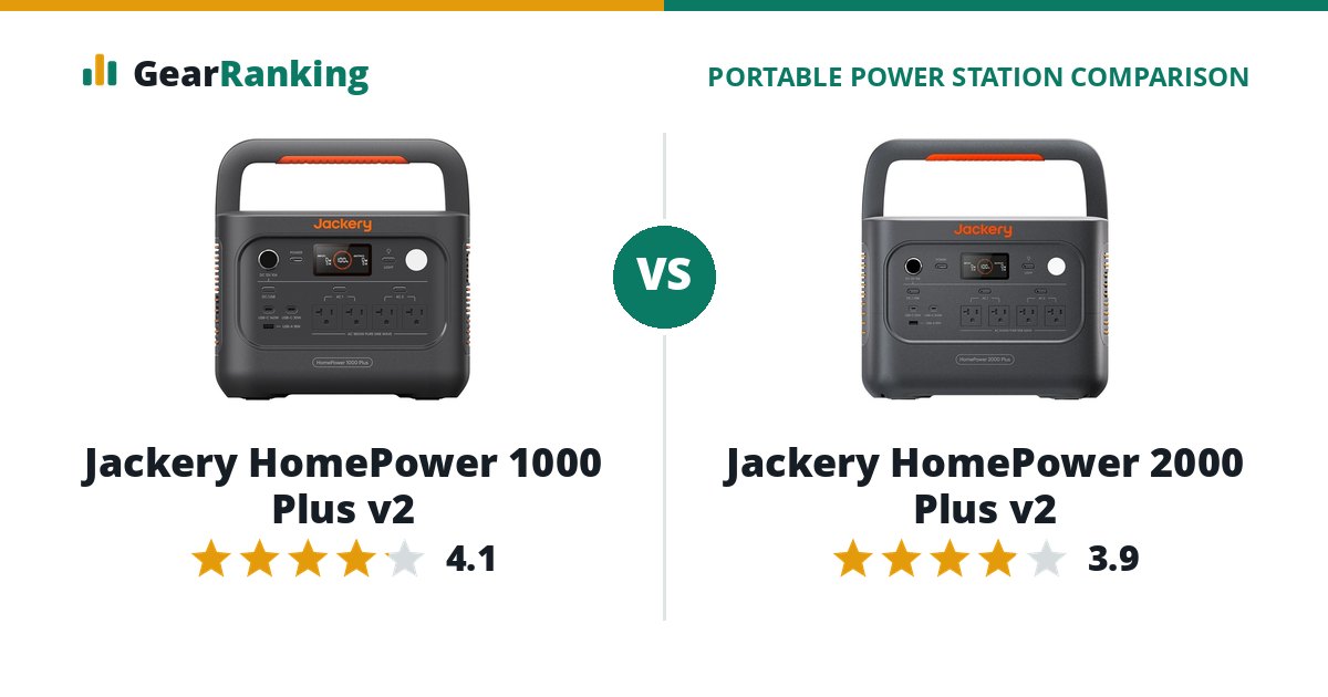 Jackery HomePower 1000 Plus v2 vs Jackery HomePower 2000 Plus v2