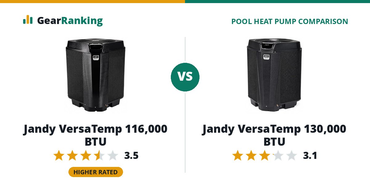 Jandy VersaTemp 116,000 BTU vs Jandy VersaTemp 130,000 BTU