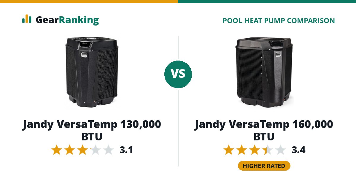 Jandy VersaTemp 130,000 BTU vs Jandy VersaTemp 160,000 BTU