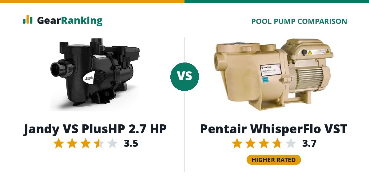 Jandy VS PlusHP 2.7 HP vs Pentair WhisperFlo VST