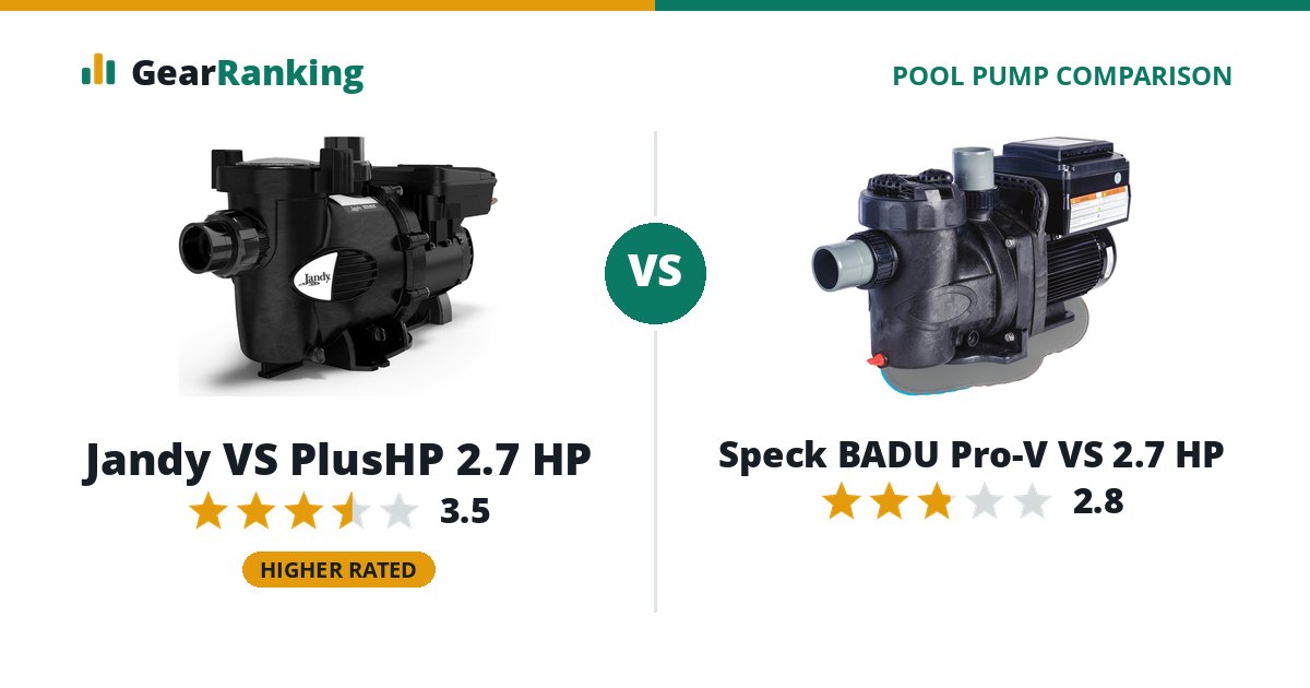Jandy VS PlusHP 2.7 HP vs Speck BADU Pro-V VS 2.7 HP