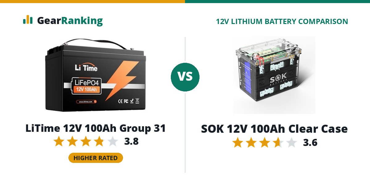 LiTime 12V 100Ah Group 31 vs SOK 12V 100Ah Clear Case